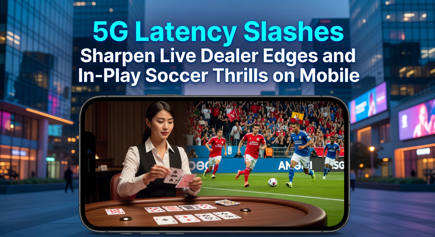Mobiele speler geniet van live dealer blackjack met 5G-snelheid tijdens een voetbalwedstrijd op het scherm