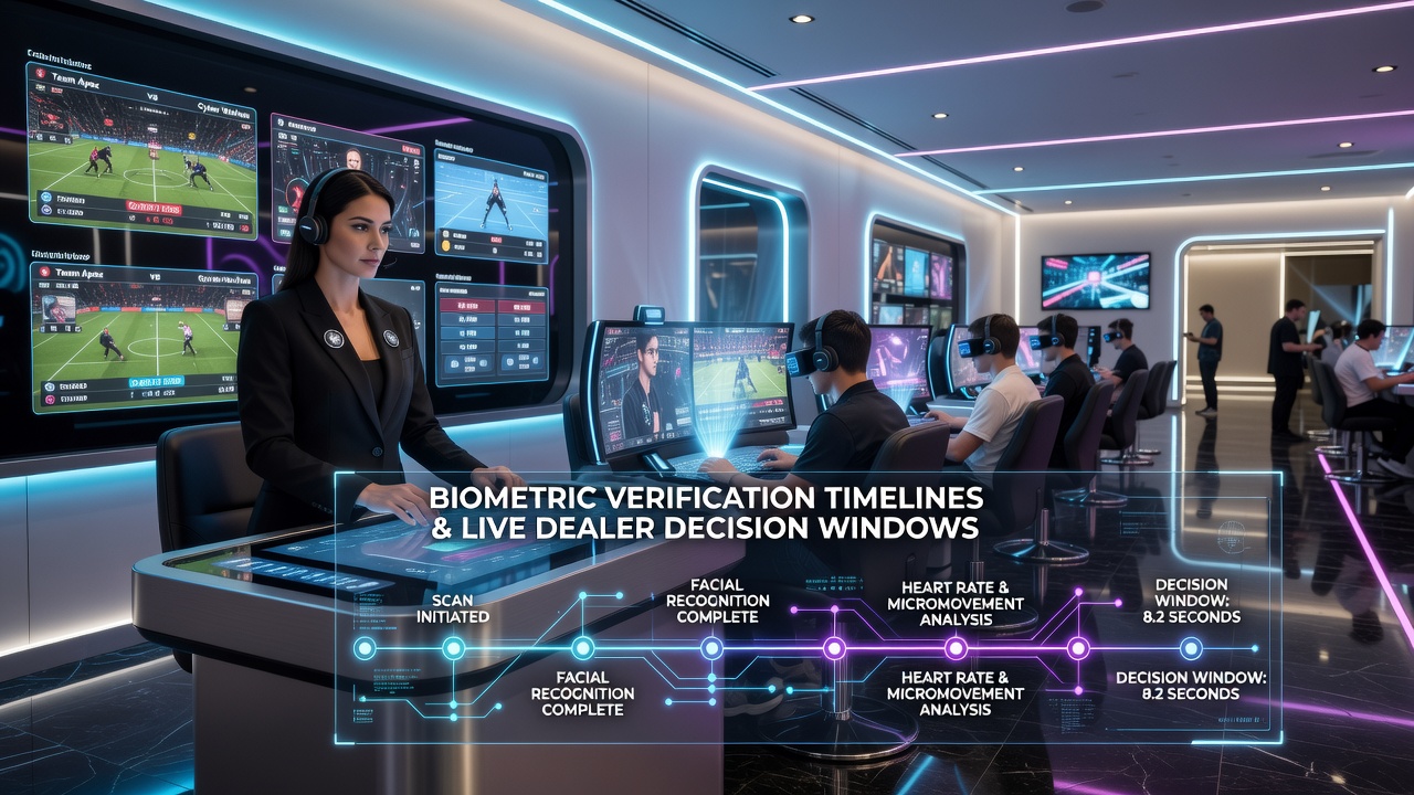 Biometrische verificatie in een esports-geïntegreerde casinolobby met live dealers