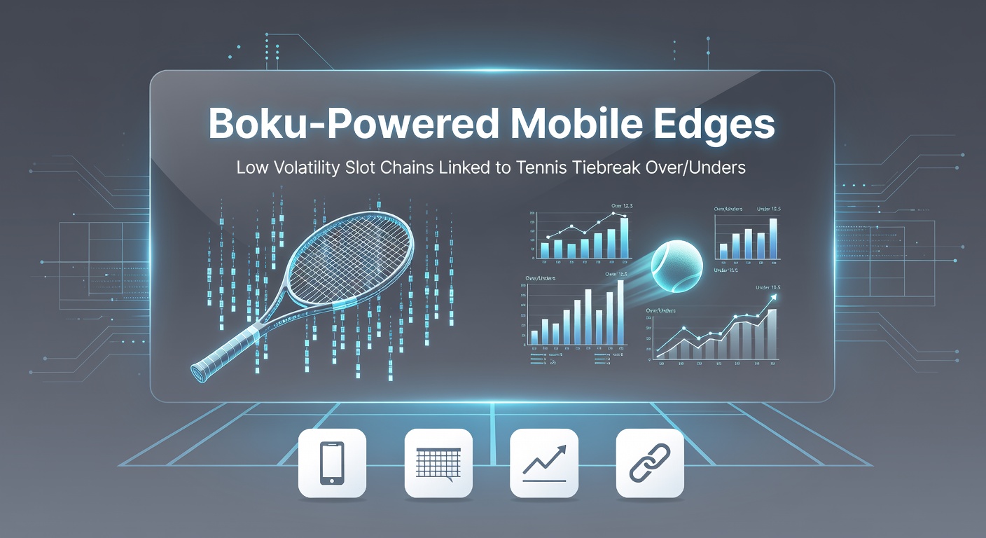 Mobiel scherm met Boku-betaaloptie naast een lage volatiliteit slot en tennis tiebreak weddenschap