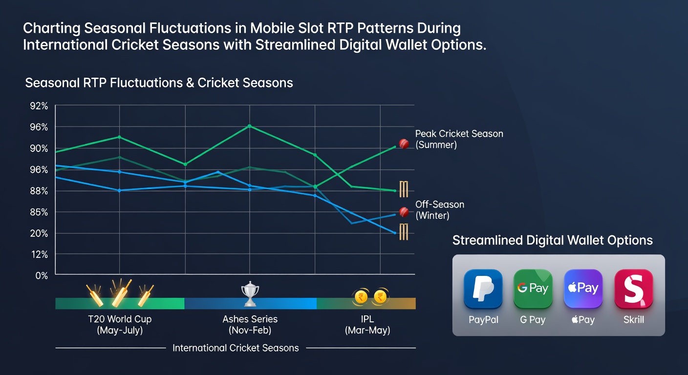 Grafiek die seizoensgebonden RTP-variaties in mobiele slots toont tijdens cricketperiodes