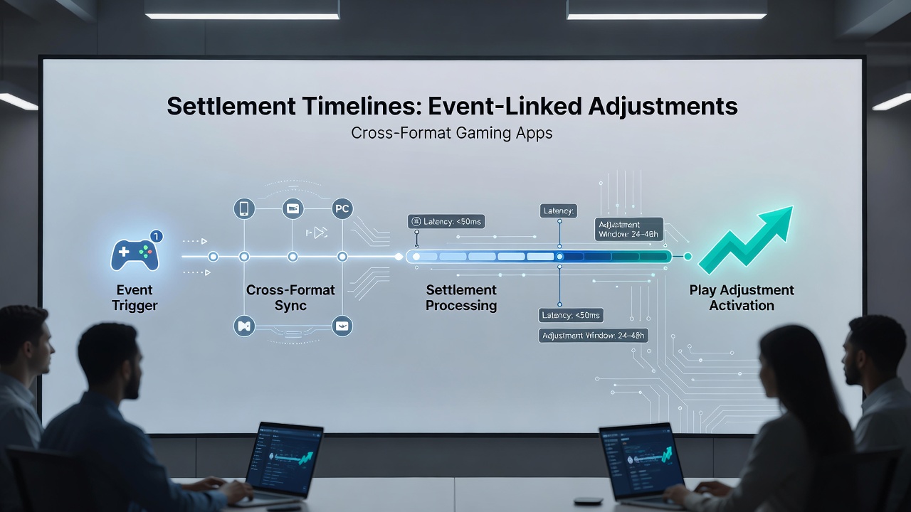 Detailopname van event-linked aanpassingen en settlement timelines in gaming apps