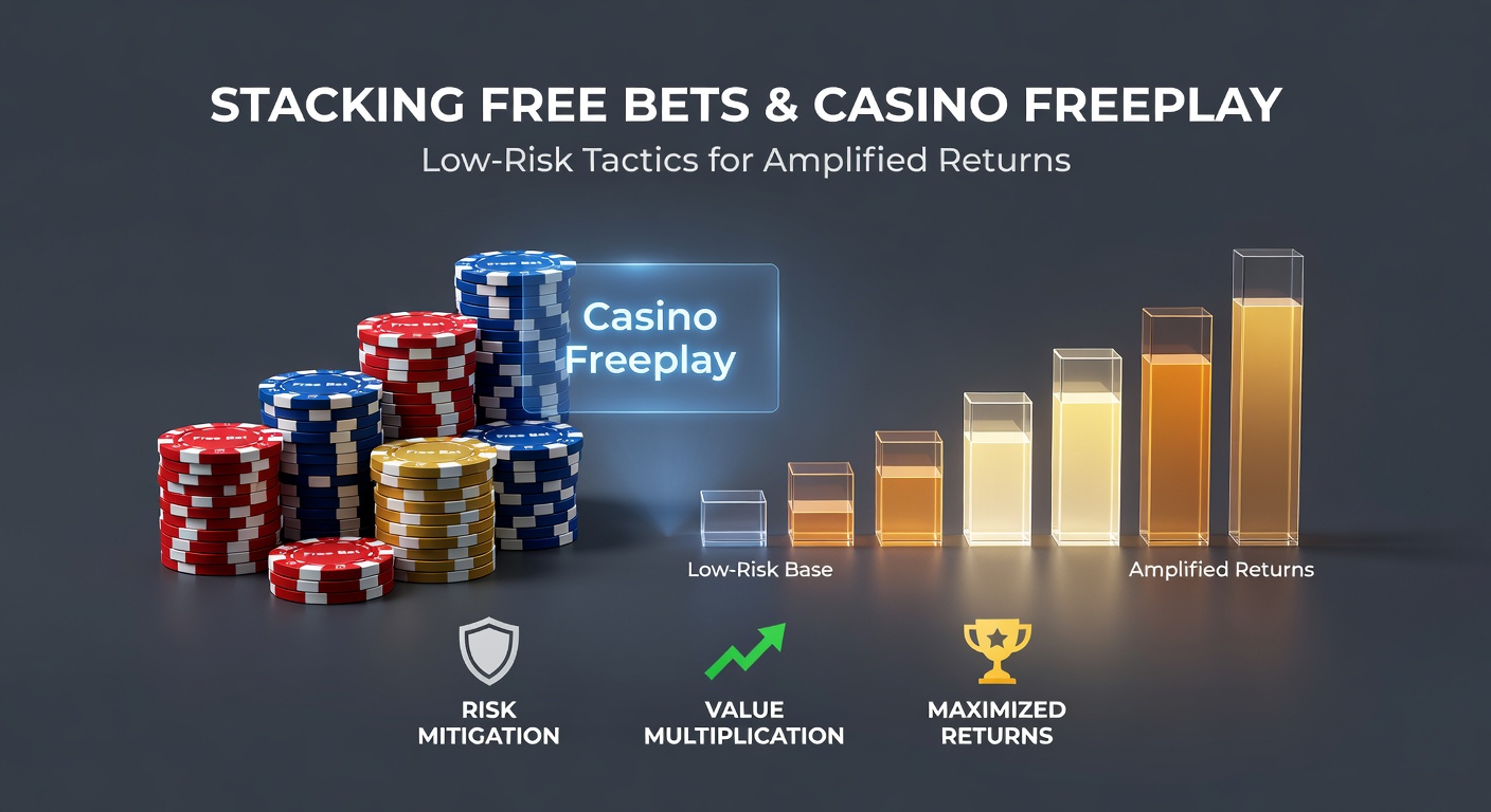 Voorbeeld van een stacking flowchart met free bet naar freeplay conversie en winstgroei grafiek