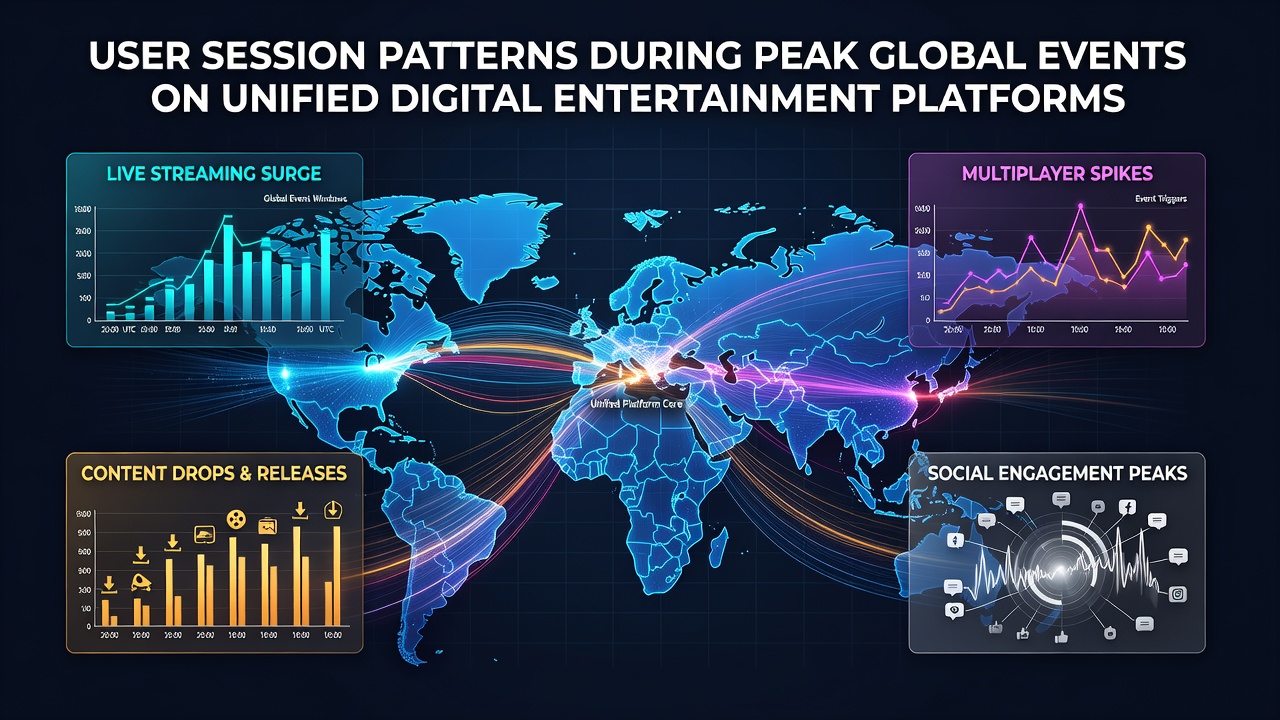 Gebruikerssessiepatronen tijdens piek globale evenementen op digitale platforms